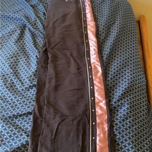 Black Pants with Pink Satin Stripe